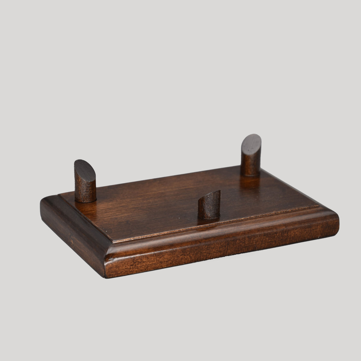 Football Display Stand, Dark Walnut Leather Head Sports