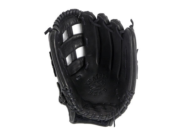 LEFT HAND THROW Outfield Leather Baseball Glove - Black 12.75 Inch B-TLH 1275 PRO LHT