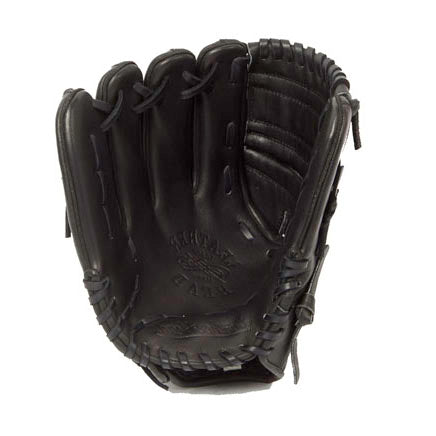 LEFT HAND THROW Pitcher's Leather Baseball Glove - Black 12 Inch
