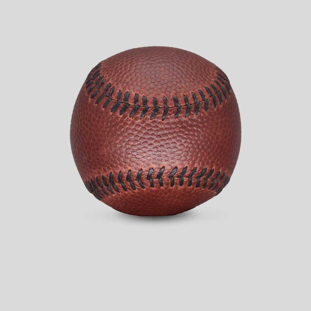 Horween Burgundy Football Print Leather baseball