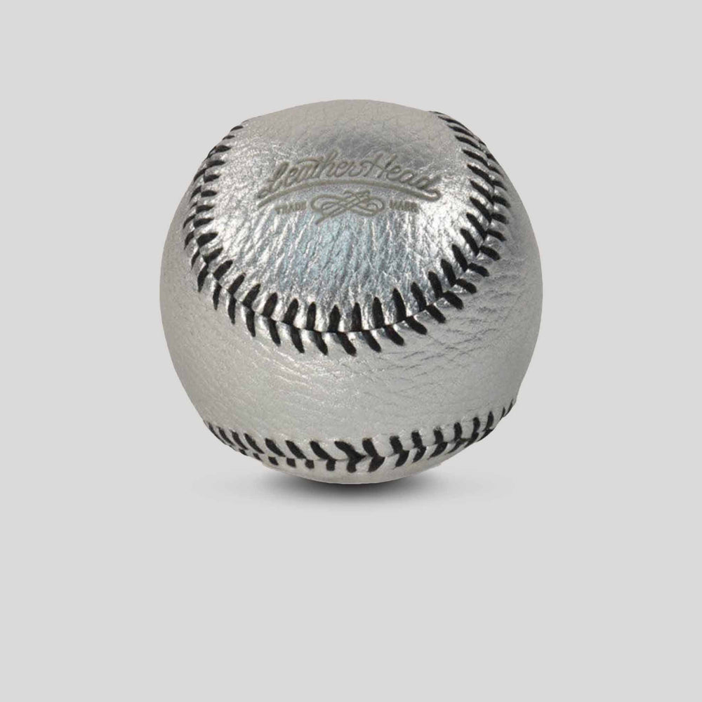 Baseball, Silver Leather with Black Stitch