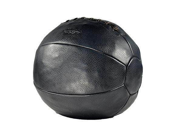 14 lb Pebble Grain Leather Medicine Ball - Black