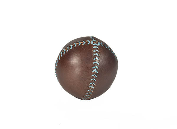 Lemon Ball Leather Baseball - Brown & Turquoise