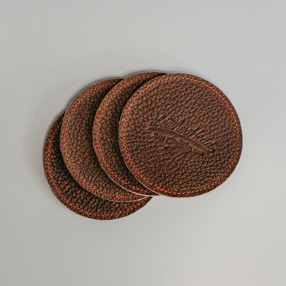 Leather Coaster Set – Leather Head Sports