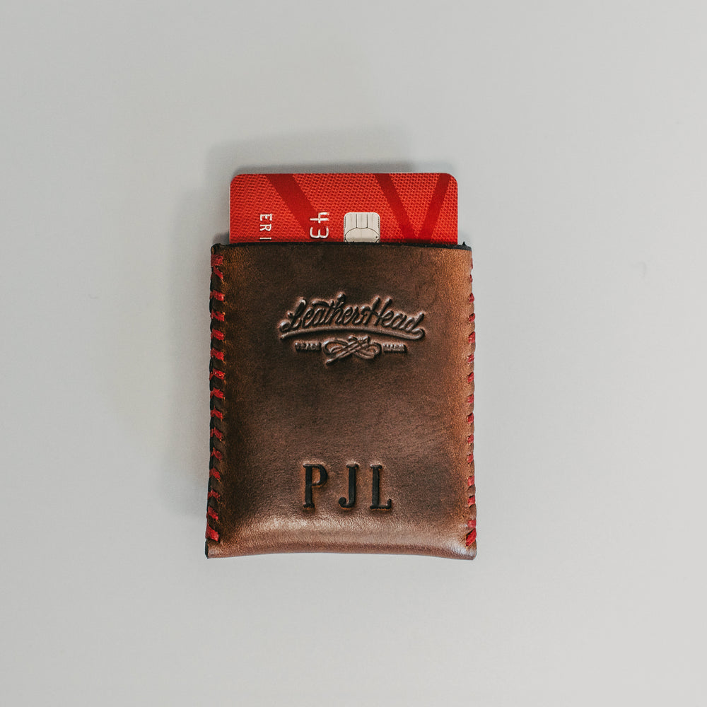 Leather Credit Card Sleeve White Stitch Leather Credit Card Sleeve White Stitch