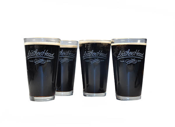 
                  
                    Leather Head 16 oz Pint Glasses (Set of 4)
                  
                