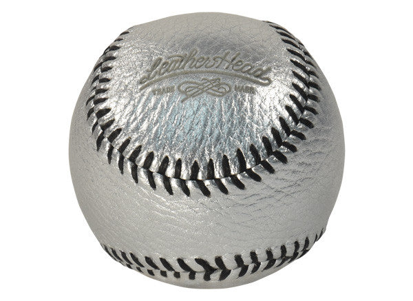 Baseball, Silver Leather with Black Stitch