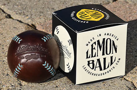 
                  
                    Lemon Ball Leather Baseball - Brown & Turquoise
                  
                
